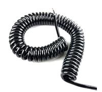 Cordon de câble spiralé à ressort extensible, Câble métallique extensible 22 AWG 8 conducteurs 10 conducteurs 14 conducteurs Cordon d'alimentation noir Bobine rétractable(Stretch 3 Meter 10 core)
