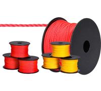 Cordon de maçonnerie/cordon de construction en PP, rouge et jaune, 6 rouleaux, 50 m x 16 mm