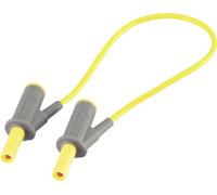 Cordon de mesure de sécurité[Banane mâle 4 mm -Banane mâle 4 mm ] Ultra flexibles 25.00 cm jaune MSB-501 10 A