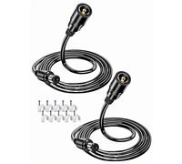 Cordon d'extension d'alimentation 12V DC, Câble d'extension 2.1mm x 5.5mm Compatible avec Adaptateur d'alimentation ou Chargeur Mural 12V DC pour caméra de sécurité CCTV, (Balck, 10m*2)
