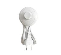 Cordon électrique blanc long. 3m avec interrupteur à pied 250V, 2A et fiche 2 pôles, garantie 5 ans - Tibelec