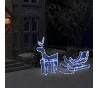 vidaXL Cordon Lumineux de Noël Renne et Traîneau avec Maille Décoration de Vacances Ornement de Noël Jardin Patio 329817