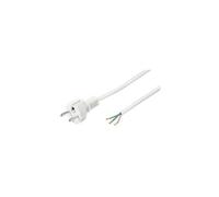 Cordon secteur blanc 1m50 0,75mm2 2 pôles + terre fiche droite