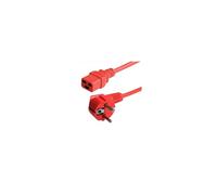 Cordon secteur CEE7 / C19 rouge - 2,0 m