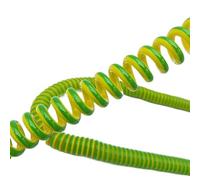 Cordon spiralé à ressort Câble à ressort de terre jaune-vert extensible télescopique en spirale 1 noyau 9 m 7-20AWG(13AWG)