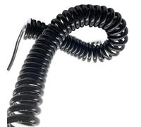 Cordon spiralé à ressort Câble d'alimentation en cuivre pur enroulé à 4 noyaux 15AWG 1.5mm, fil ressort carré, plusieurs tailles(3 meters)