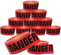 Cordova Safety Products Pro Pack Danger Barricade Tape - Lot de 12 rouleaux - Chaque rouleau mesure 7,6 cm x 304,4 m - Rouge, 7,6 cm/3000 m