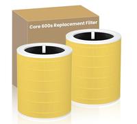 Core 600S Filtre de rechange pour purificateur d'air LEVOIT Core 600S-P | Lot de 2 filtres à charbon actif HEPA 3 en 1 haute efficacité pour PET Home Grande pièce, Core 600S-P, Core 600S-RF-PA