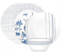 Corelle® Botanical Stripes 1149161 Service de table 12 pièces pour 4 personnes