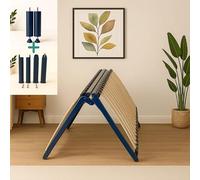 Coreme Pack Sommier Pliable + 6 Pieds - Couchage 160 cm - Sommier 2 Places à Lattes 40 Lattes Multiplis - Cadre Métal Époxy, Lit Gain de Place, Pliable et Compact, Facile à Transporter