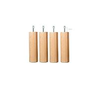 Coreme Pieds Bois 25 cm Grandes tiges pour Cadre Lattes Naturel - Jeu de 4 Pieds - Compatible Sommier Métallique