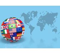 CORFOTO 20x10FT Globe Drapeaux Carte du Monde Fond Photo | fond en tissu représentant globe drapeaux carte du monde pour portraits studio fêtes à thème et décors personnalisable