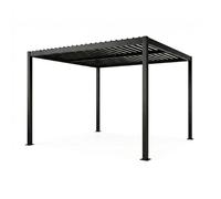 Concept Usine – Pergola bioclimatique Corfu – Aluminium et acier, lames orientables 3x3m Noir