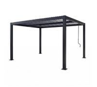 Concept Usine - Pergola bioclimatique CORFU 4x3m - Aluminium - Lames orientables - Noir