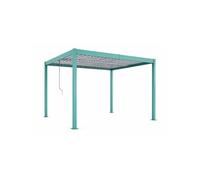 Pergola bioclimatique 4x3m structure aluminium lames orientables verte CORFU
