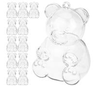 CORHAD 12 Boîtes à Bonbons en Plastique Transparentes D’ours 7 Cm, Boîte de Dragées Créative pour Mariage et Fête, Coffret Présent Polyvalent pour Chocolats et Friandises