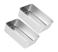 CORHAD 2 Pièces en Acier Inoxydable Moule Rectangulaire pour Tiramisu | Surface Antiadhésive, Bords Lisses, Usage Polyvalent pour Rôtir et Servir, Adapté aux Pâtissiers Professionnels ou Amateurs