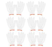 CORHAD 24paires de Protection Nylon et Coton Anti-dérapants Blancs pour Travaux Industriels par Lot Ourlet Orange