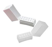 CORHAD 2pcs Boîte de Rangement pour Fraise à Ongles, Organisateur de Forets Pratique en Plastique Blanc, Léger, pour Tête de Polissage, Usage Professionnel Domicile