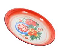 CORHAD Assiette plate avec rebord en émail 25 CM style nostalgique pour usage domestique et mariage, adaptée aux légumes et fruits