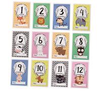 CORHAD Cartes Commémoratives pour Immortaliser Croissance Mensuelle 12pcs en Bois Bébé Délicat et Créatif Présent Naissance pour Maman