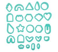 CORHAD Couteaux en Plastique pour Argile Polymère 24pcs, Outils Légers et Portables pour Fabrication de Boucles d'oreilles Formes Variées, Kit Facile à Ranger