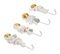 CORHAD Crochets Muraux Astronaute En Résine Blanc Sans Perforation Lot De 4 Pour Salon Cuisine Chambre Rangement Original 3.35X1.38X0.39In