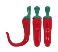 CORHAD Crochets Muraux Résistants et Robustes en Alliage de Zinc Vintage Lot de 3 de Piment Rouge pour Écharpes et Serviettes Chaque Pièce ou Placard