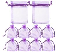 CORHAD Lot de 100 Paquet en Organza Pourpre avec Cordon, Doux et Délicats, pour Sachets Maison ou Herbes, Dimensions 7x9 Cm