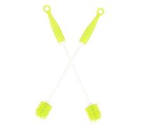 CORHAD Lot de 2 Brosses à Bouteilles Ménagères Vertes à Long Manche Poils Souples pour Nettoyage en Profondeur des Biberons Gobelets et Tasses Isothermes Brosse Ergonomique pour Col