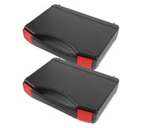 CORHAD Mallette à Outils en Plastique Noire Multifonction 2 Pièces | Grand Espace de Rangement, Conception Légère, Lot de Deux pour Visserie et Petits Accessoires