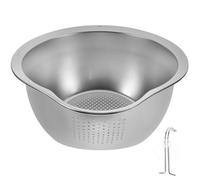 CORHAD Panier égouttoir à aliments en acier inoxydable alimentaire, bassine à fruits argent, stable, pour lavage des fruits et conservation en cuisine