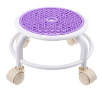 CORHAD Tabouret Rond Bas à roulettes Pivotantes Multifonction Violet, Petit Siège Mobile pour Pédicure et Salon de Beauté, Marchepied Ergonomique pour Spa et Soins Professionnels