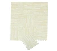 CORHAD Tapis de Sol Puzzle en Mousse Eva Effet Bois Blanc 30x30x1 Cm pour Bébé, Lot de 10 Pièces, Tapis D’éveil Emboîtable Épais pour Chambre et Salon, Protection Motricité Infantile