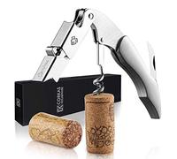 CORKAS Tire-bouchon Professionnel, Couteaux de Sommelier,Décapsuleur Manuel à Double Ailette, Coupe-Capsule et Ouvre-bouteille, Tire-bouchon de Serveur (C-Acier inoxydable)