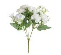 Corkwaw Lot de 40 têtes d'œillets artificiels en soie,Décoration de bouquet d'hortensia en plastique,Convient pour les accessoires photo, la décoration de la maison, le bouquet de mariée (blanc)