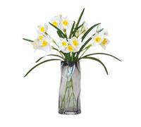 Corkwaw Lot de 6 tiges de jonquilles artificielles réalistes de 43,2 cm pour décoration d'intérieur et d'extérieur, mariage, fête, centre de table à manger (blanc)