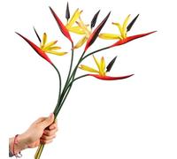 Corkwaw Lot de 8 fleurs artificielles de 54,6 cm "Oiseau de paradis", plante verte pour la décoration de jardin, bureau, véranda, décorations de mariage (jaune)