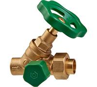 Cornat à siège incliné en laiton + connecteur Raccord union avec lötmuffen et de vidange, A 22 mm, 1 pièce, t571405