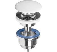 Cornat Bonde de vidange pour lavabo - 1 1/4" - Diamètre AG 66 mm - avec Fonction Push Open - Valve Pop-up/Bonde de lavabo / T317425 - Blanc (Brillant)