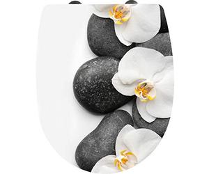 Cornat KSDSC100 Abattant WC « Orchidée » - Design attrayant - Thermoplastique facile d'entretien - Fonction Quick up & Clean - Système d'abaissement automatique - Montage confortable par le haut -