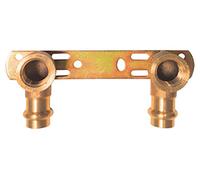 Cornat Press Unité de montage pour valves et robinetterie murale, 2 femelle d'angle 2 manchons, A 15 mm, B 1/2 IG, C 100 mm, 1 pièce, 02.000, t65761512b