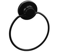 Cornat T3402551 1 - Anneau - 3 Options de Fixation différentes avec Ventouse, Tampon perçage Crochet adhésif/Porte Serviette d'invité, Acier allié, Noir Mat