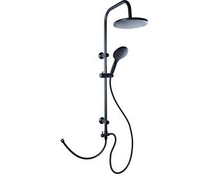 Cornat TECBE3302 - Système de douche "Noir" - Black Edition - Douchette ronde - Douchette à main avec 3 types de jet : Normal & Spray - Anticalcaire - Espacement variable des trous de forage - Set