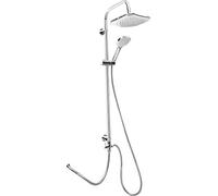 Cornat TECBW3414 Système de douche carré et douchette avec 1 variateur anti-calcaire et trou de perçage Chromé