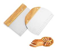 Corne Patisserie, 2 Pièces Coupe Pate Boulangerie, Spatule Patisserie Lissage avec Poignée en Bois Idéal pour Couper la Pâte