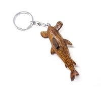 Cornelissen Porte-clés requin marteau en bois et métal, poissons, animaux, marron, 7, Porte-clés