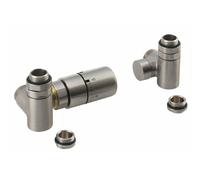 Sapho Corner Combi - Jeu de raccordement thermostatique de robinets, version gauche, inox brossé CP3521S