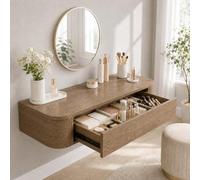 Corner Makeup Vanity, Floating Dressing Table, Wall Mounted Vanity Desk | Centered Mounting Adapts To Corners, Straight Walls And Varied Room Layouts.(Oak,23.6"/60cm)