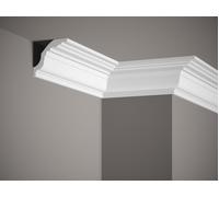Corniche de plafond blanc mate en Profoam MDB102- L: 200,00 (cm) x H: 8,00 (cm) x P: 8,00 (cm)